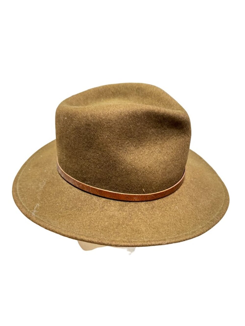 London Fog Brown Fedora Hat 100% Wool SZ S 21" Crushable Water Repellant USA